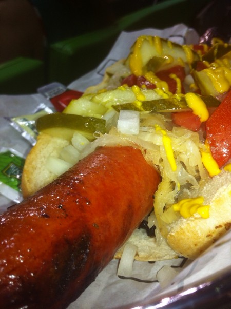 food-half-lb-hot-dog The Magnum Hot Dog at The Clevelander at Marlins Park