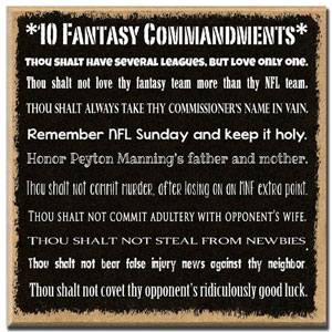 2014 Top 300 Fantasy Football Player Rankings 2 Fantasy 10 Commandments - Fantasy Football Gift