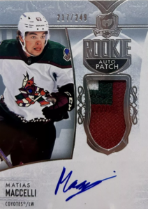 2022-23 Matias Maccelli UD The Cup Rookie Patch Auto