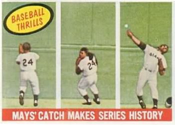 1959 Topps Willie Mays Cards Baseball Thrills