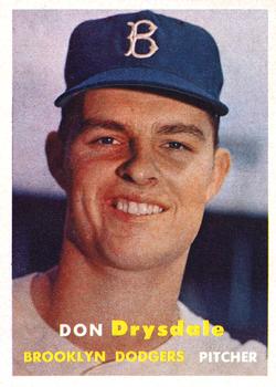 1957 Topps Baseball Don Drysdale