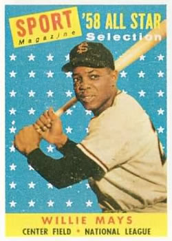 1958 Topps Baseball Willie Mays All-Star #486 