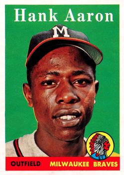1958 Topps Baseball Hank Aaron, Milwaukee Braves (White Letters) #30