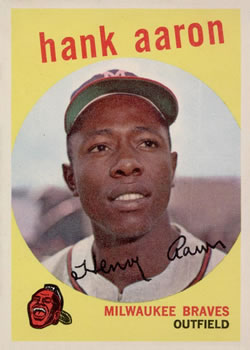 1959 Topps Hank Aaron - Best 1959 Topps Baseball Cards