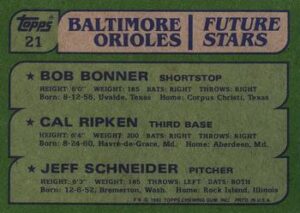 9 Amazing Facts About 1982 Topps Cal Ripken Jr. Rookie Card 1 1982 Topps Cal Ripken Jr. Rookie Card back